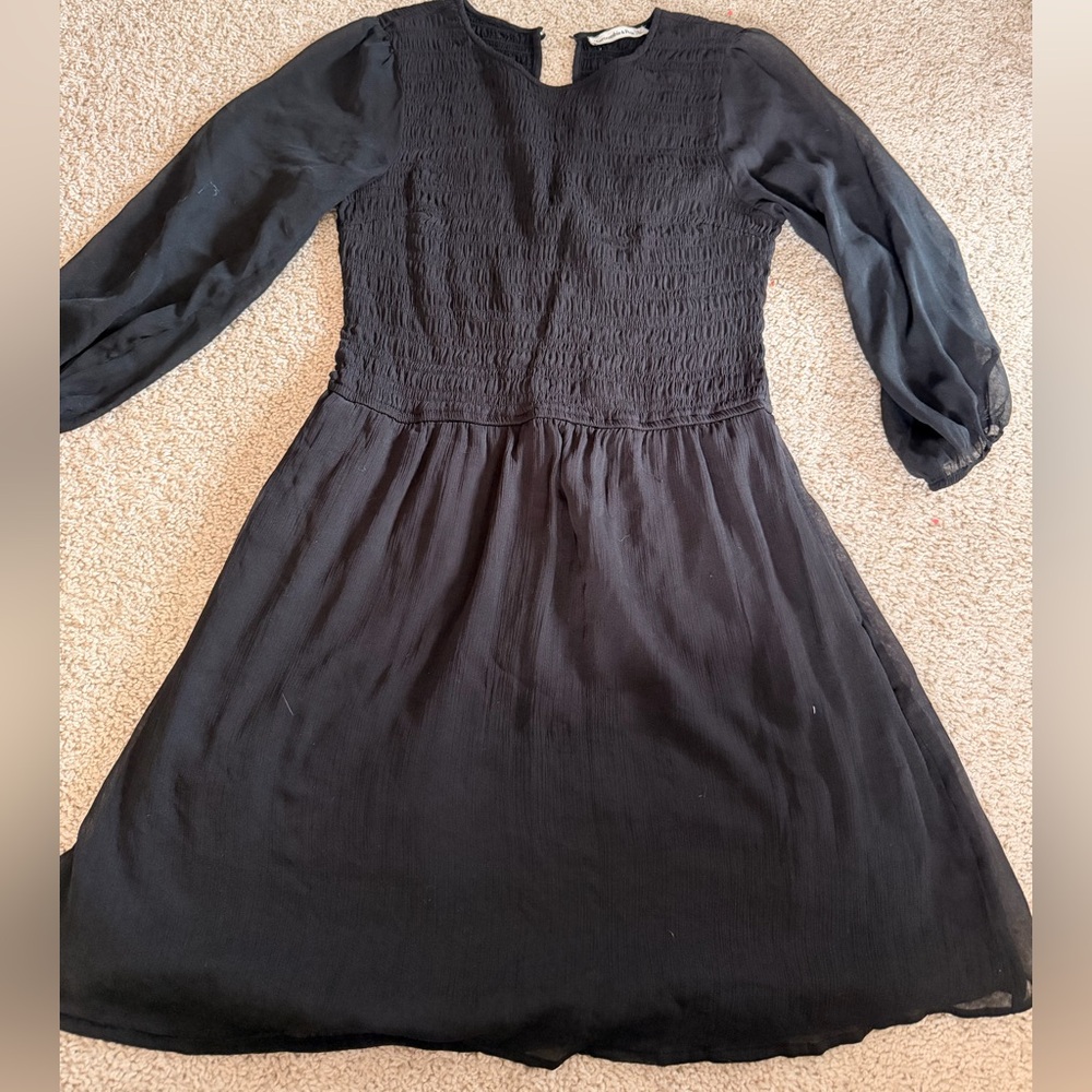 Abercrombie & Fitch Black Mini Dress shirred bust